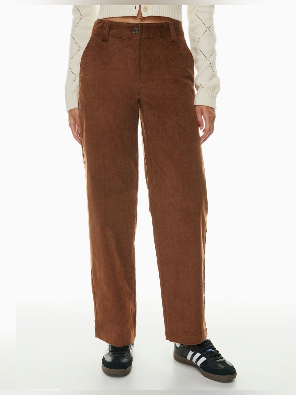 Aritzia Sunday Best Jaden Mid-Rise Straight Leg Corduroy Pant In Cognac Size 10